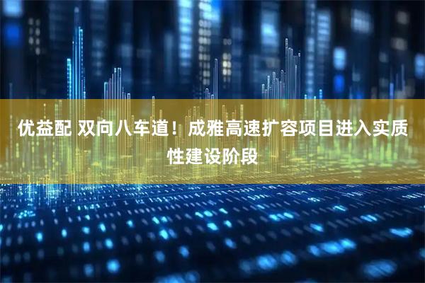 优益配 双向八车道！成雅高速扩容项目进入实质性建设阶段